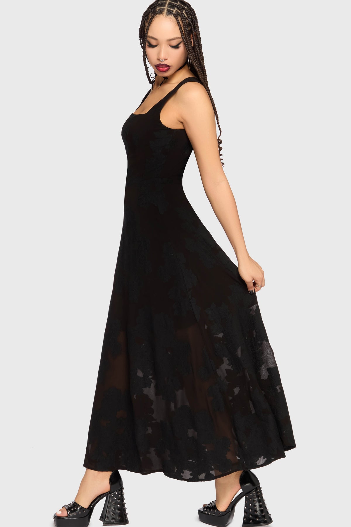 The Hollow Jacquard Maxi Dress Killstar / Womens