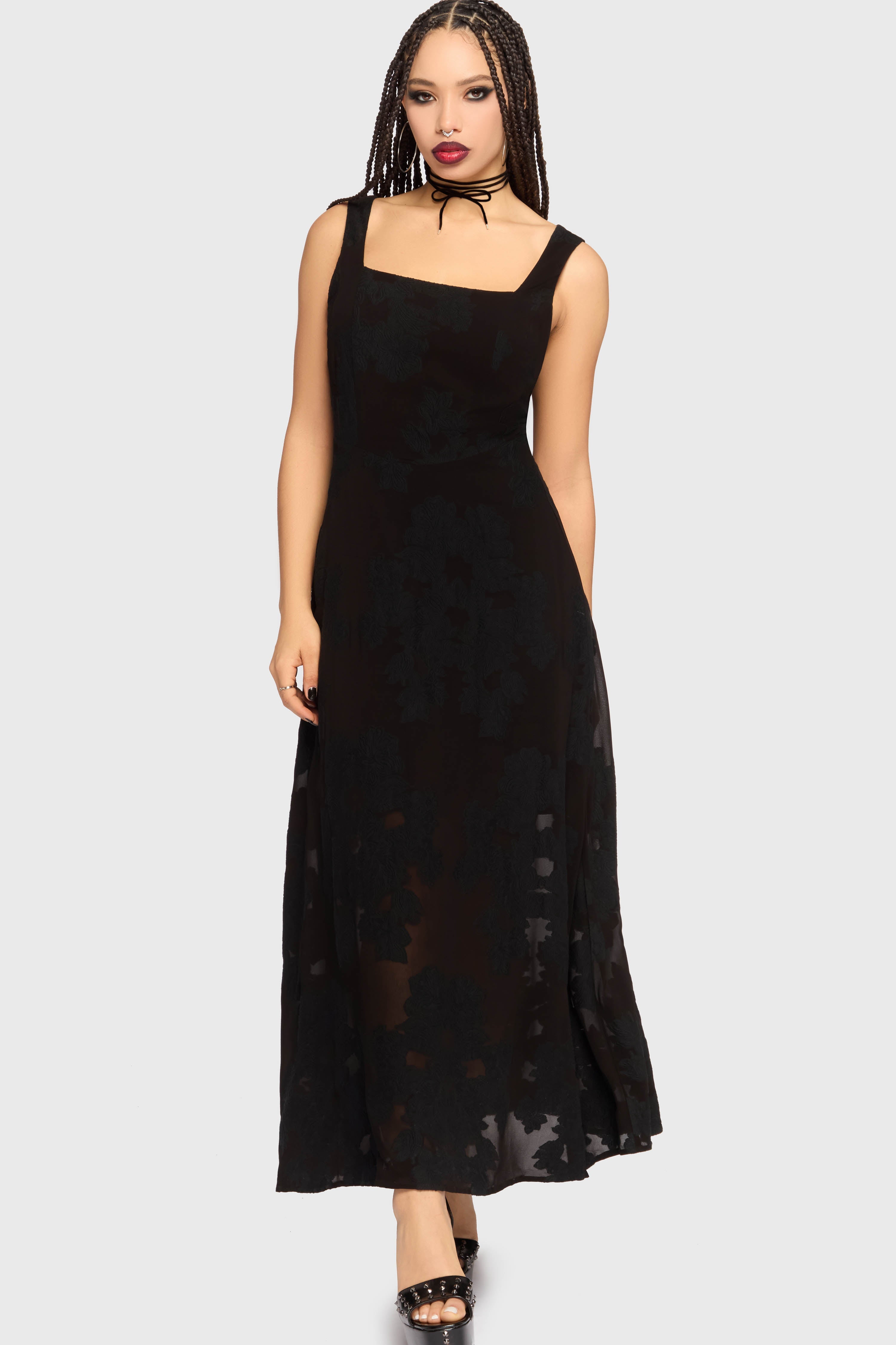 The Hollow Jacquard Maxi Dress Killstar / Womens