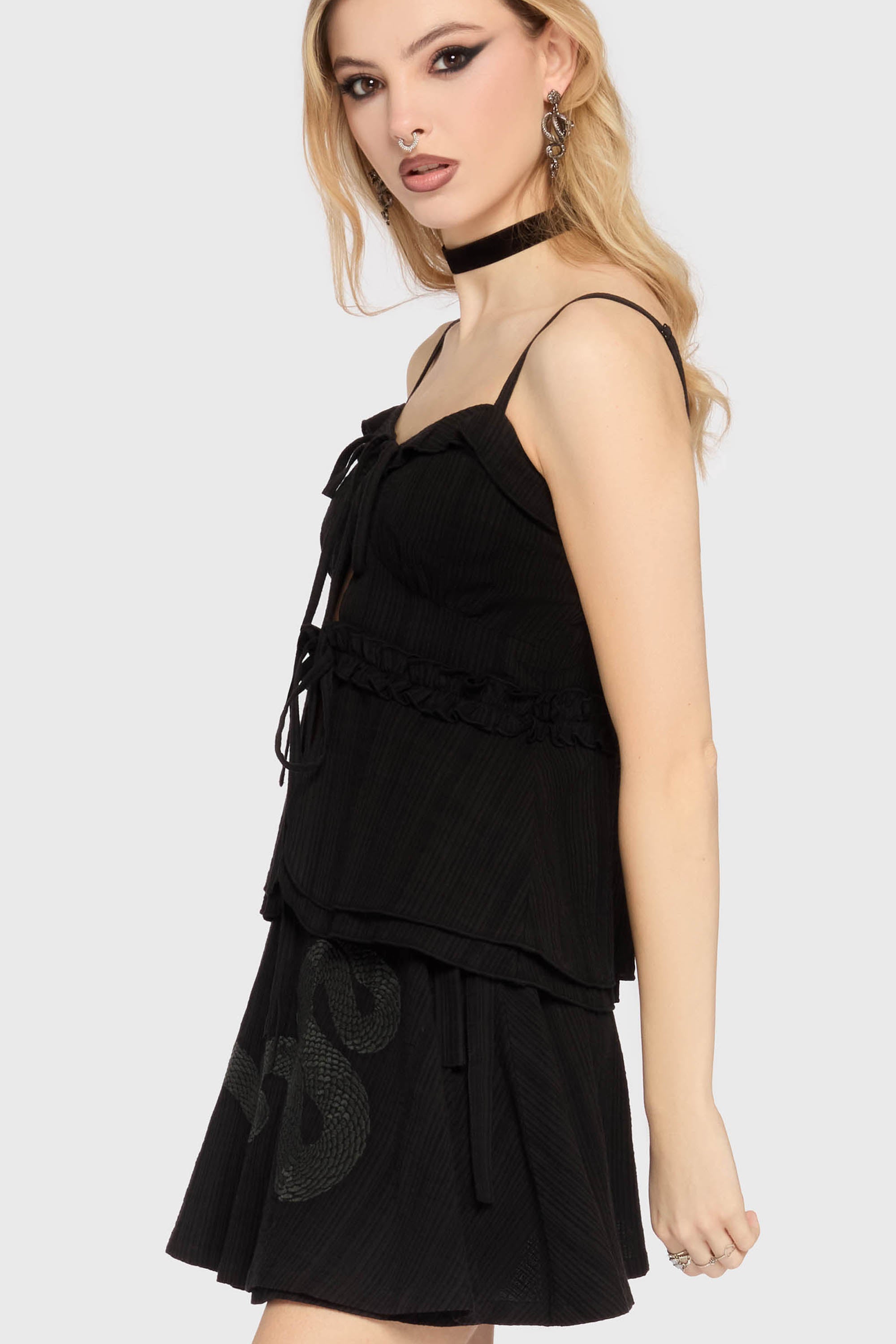 The Hollow Embroidered Mini Skirt Killstar / Womens