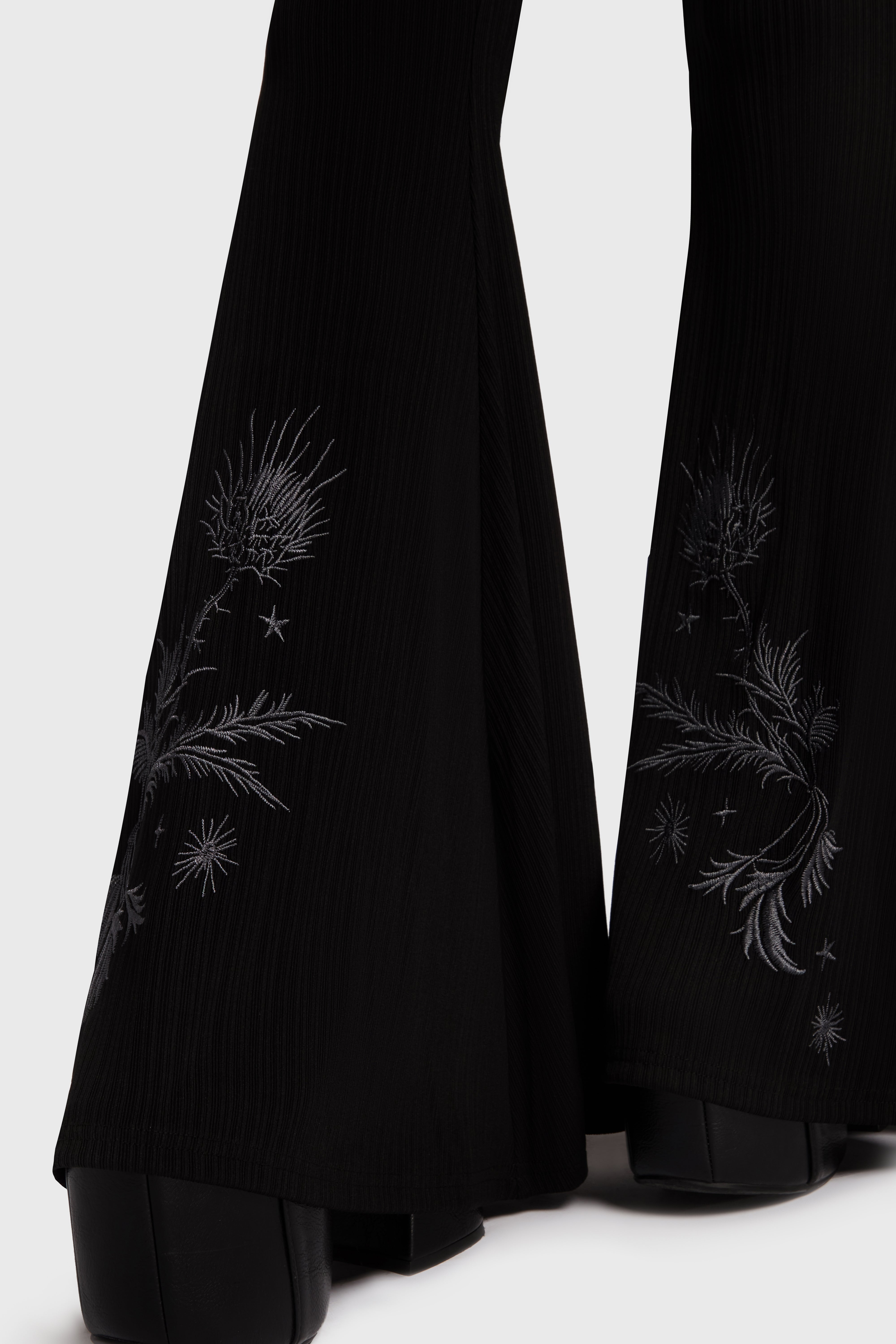 Thistina Embroidered Flares Killstar / Womens