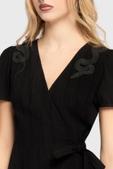 The Hollow Embroidered Mini Dress [Black] Killstar / Womens
