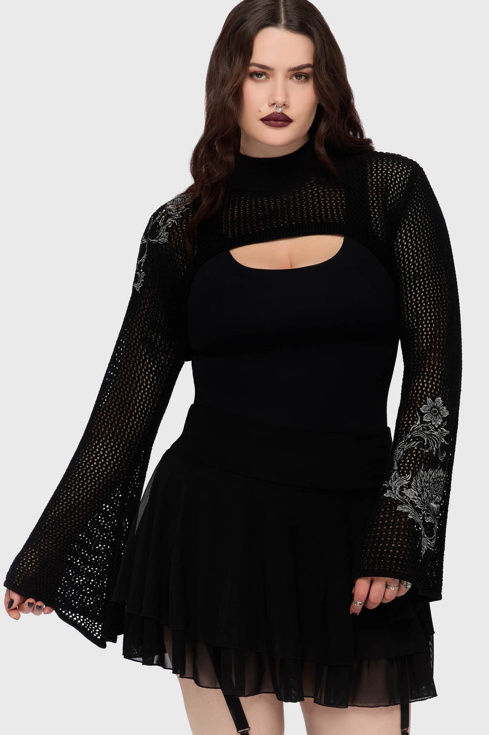 Gaia Adorned Knit Bolero Killstar / Womens