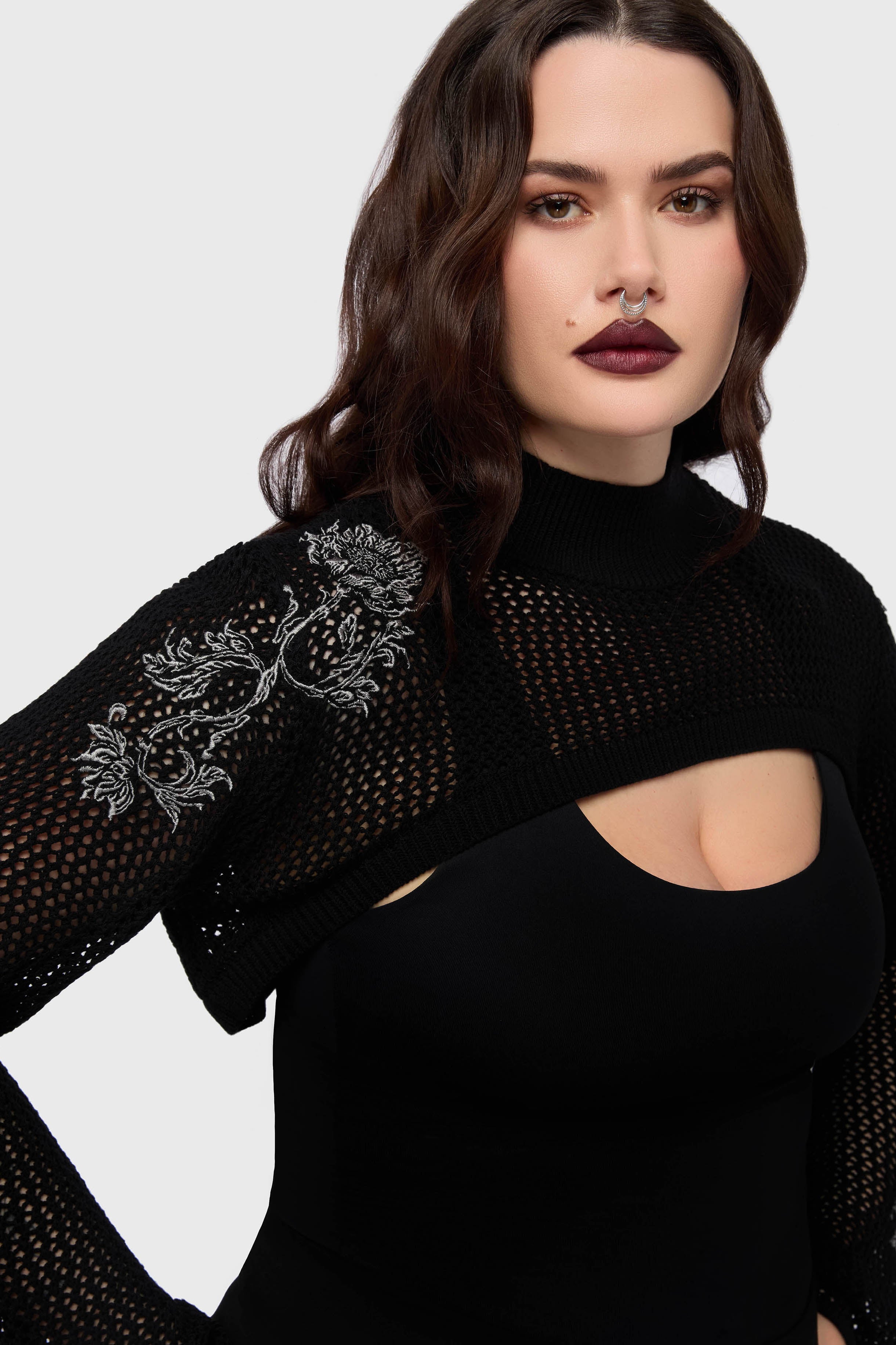 Gaia Adorned Knit Bolero Killstar / Womens