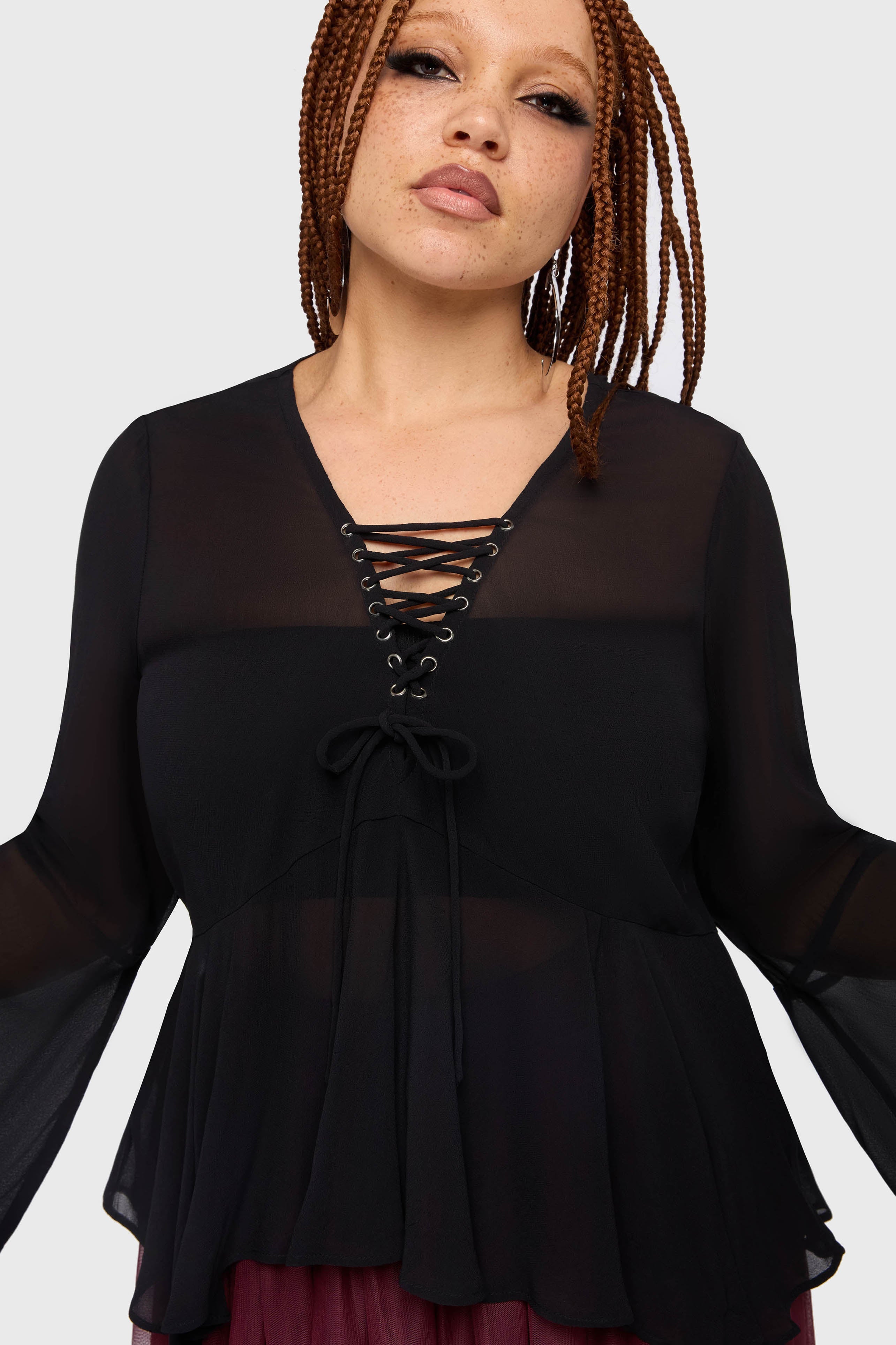Gaia Adorned Long Sleeve Top Killstar / Womens