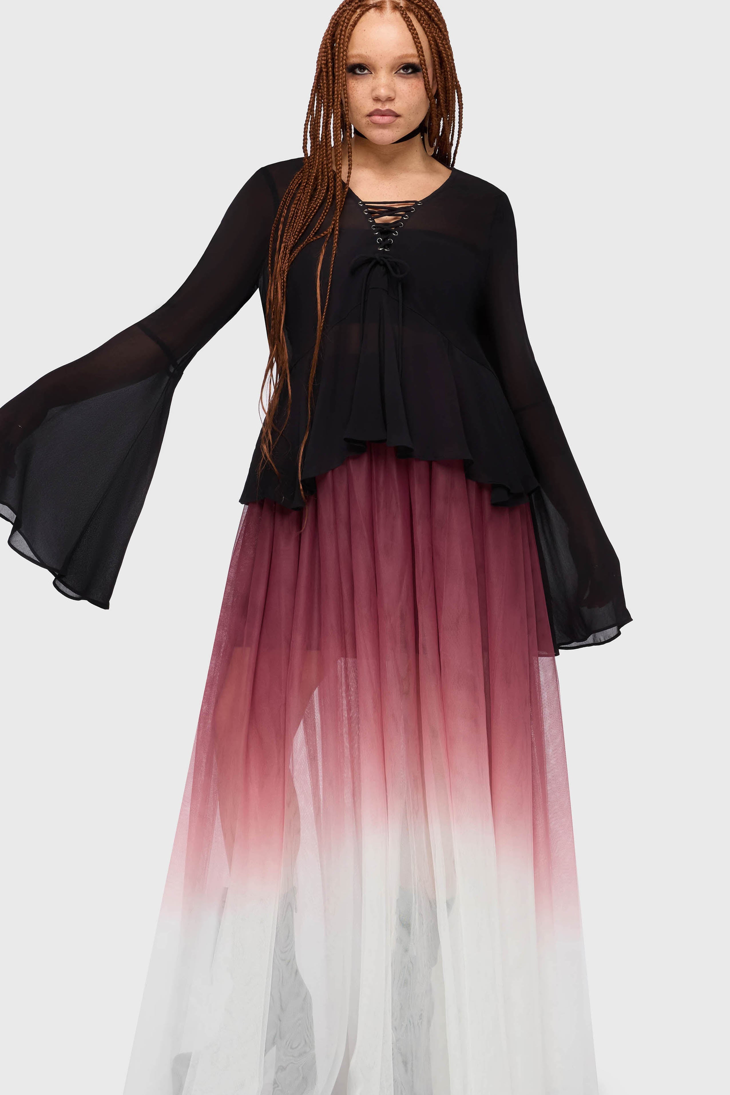 Gaia Adorned Long Sleeve Top Killstar / Womens