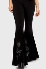 Thistina Embroidered Flares Killstar / Womens