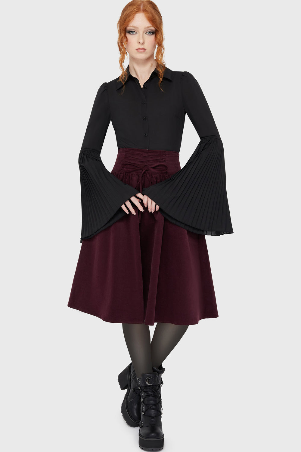 Violet's Ballad Midi Skirt [Mauve] Killstar / Womens