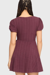 The Hollow Embroidered Mini Dress [Purple] Killstar / Womens