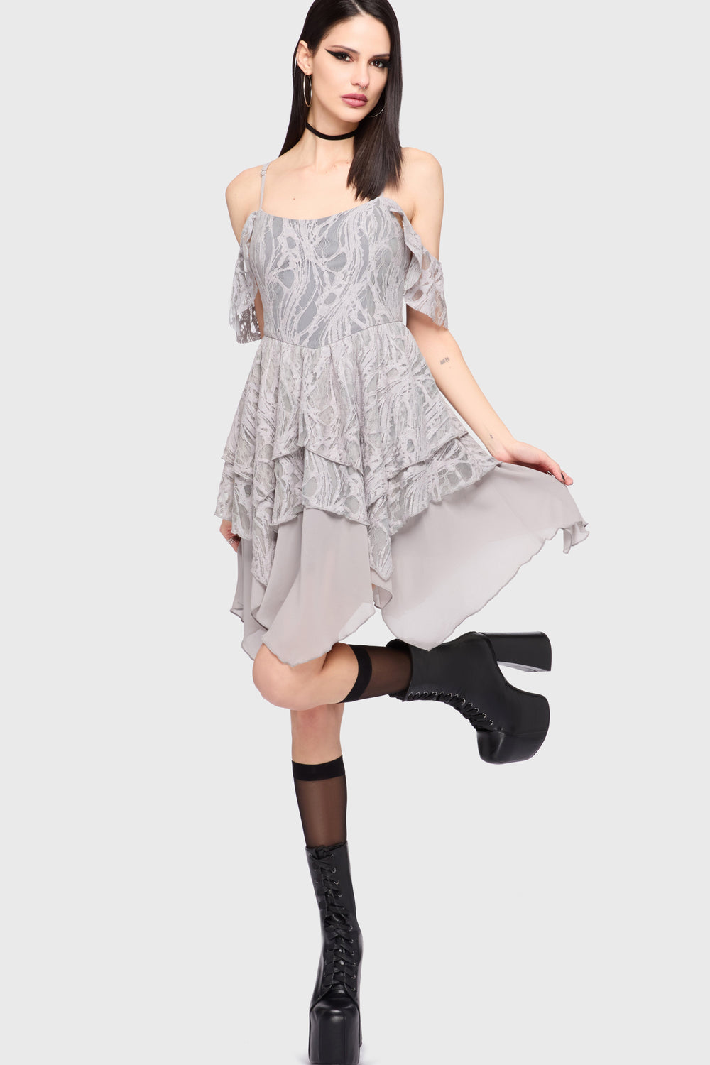 Haunted Union Dress [GREY] Killstar / Womens