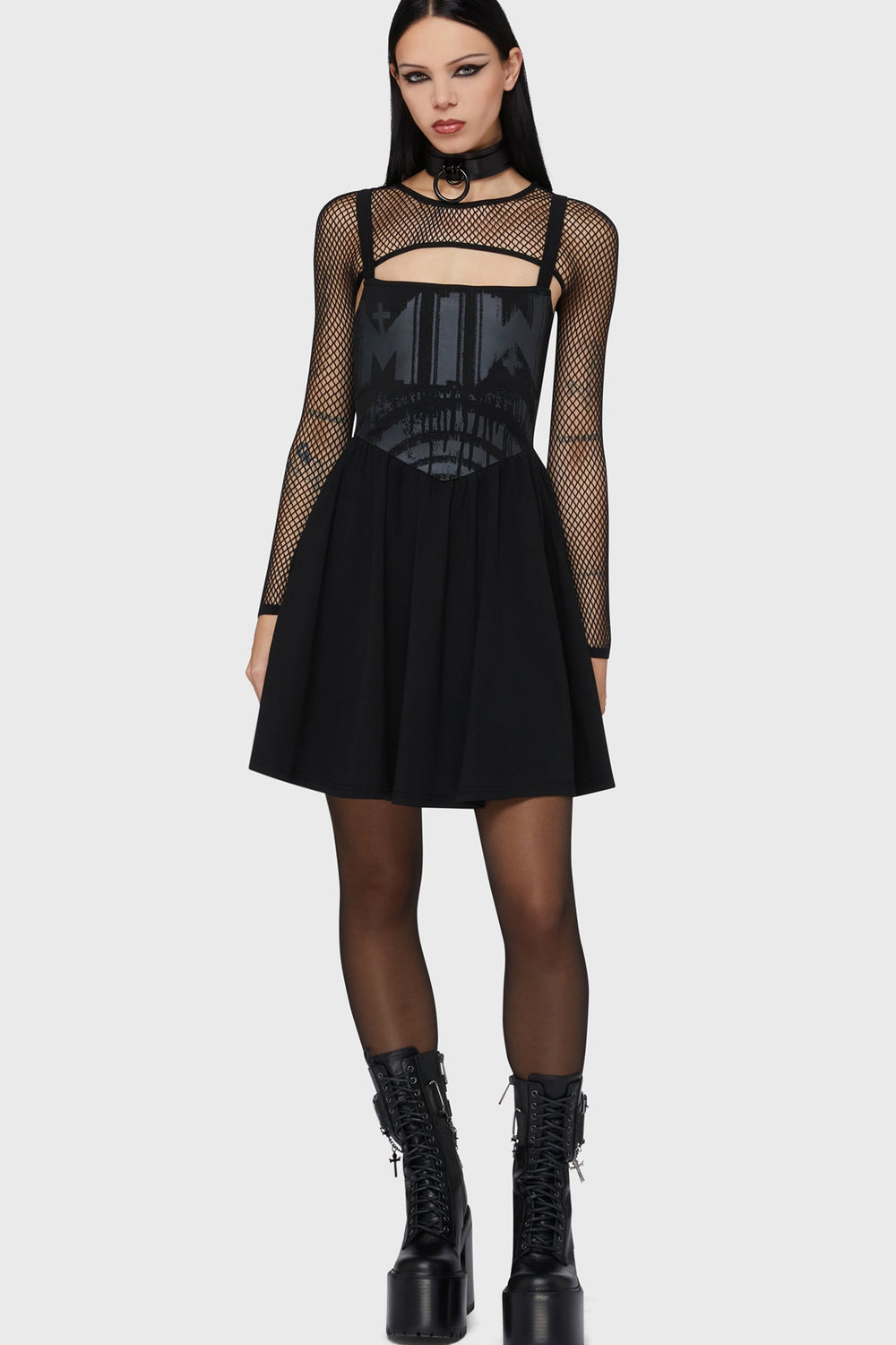 Voices Spiral Mini Dress Killstar / Womens