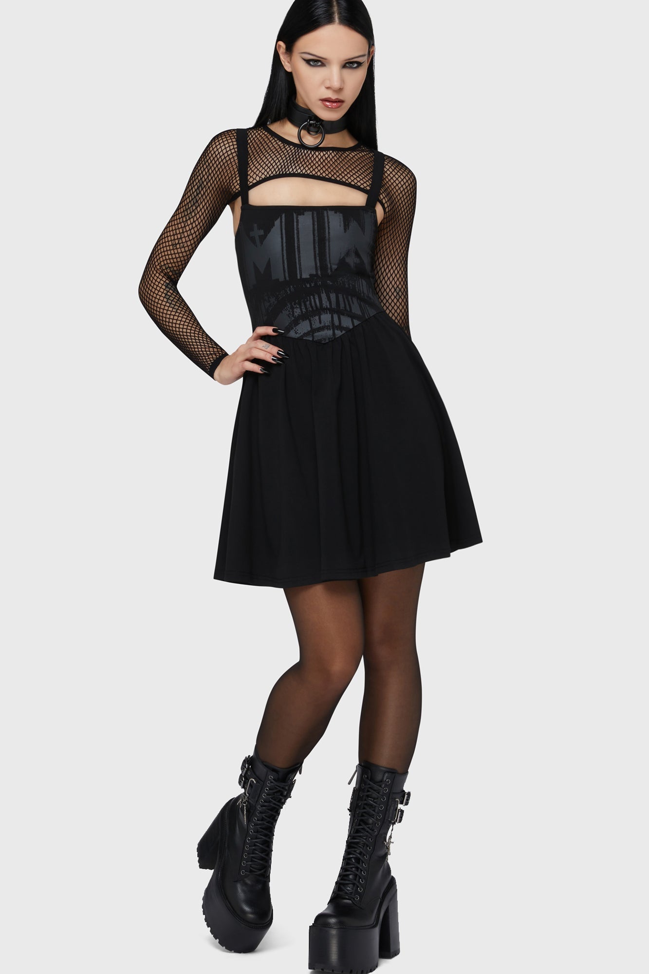 Voices Spiral Mini Dress Killstar / Womens