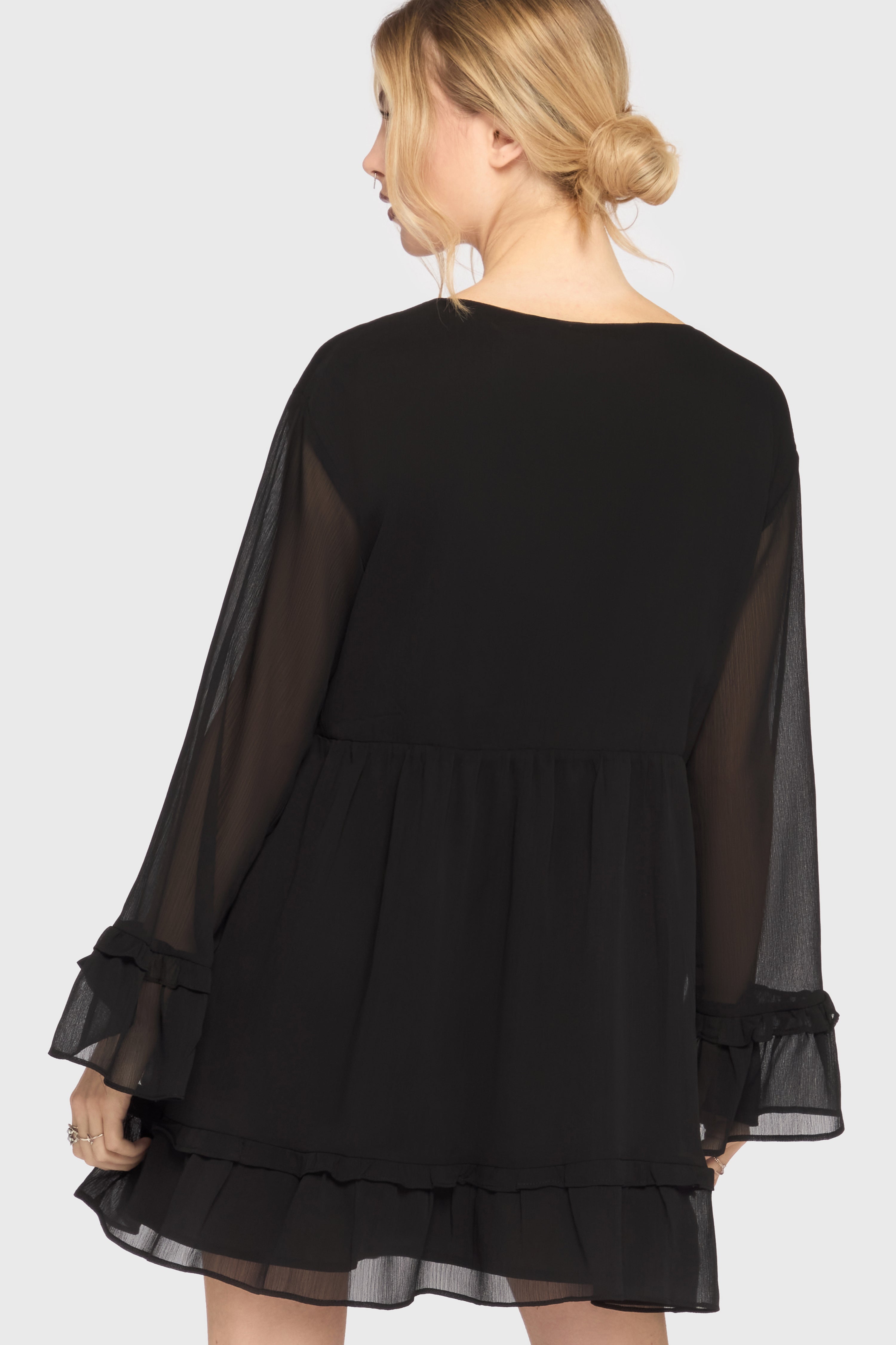 Seraph In Ash Mini Dress [BLACK] Killstar / Womens
