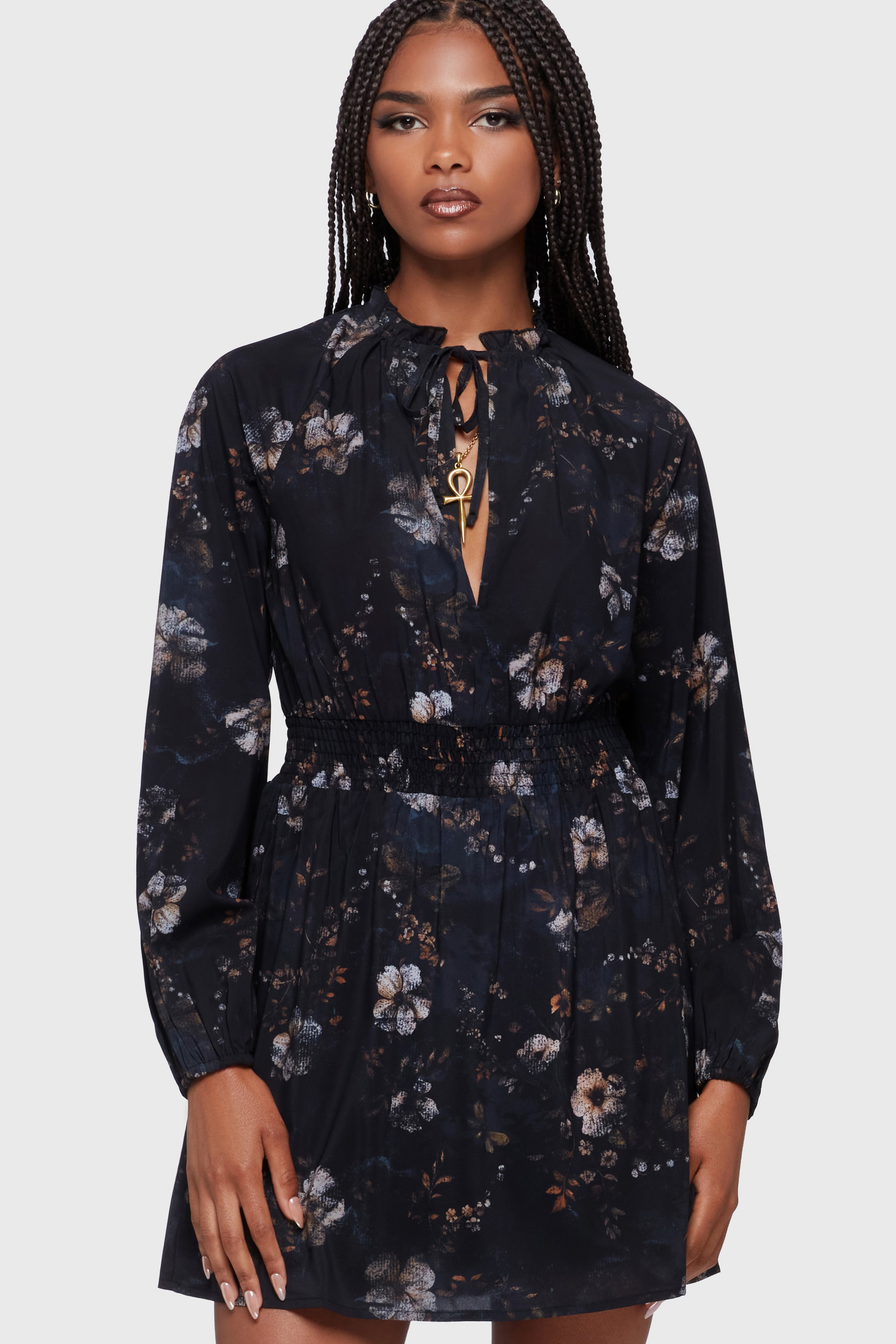Autumna Mini Dress [Black/Multi] Killstar / Womens