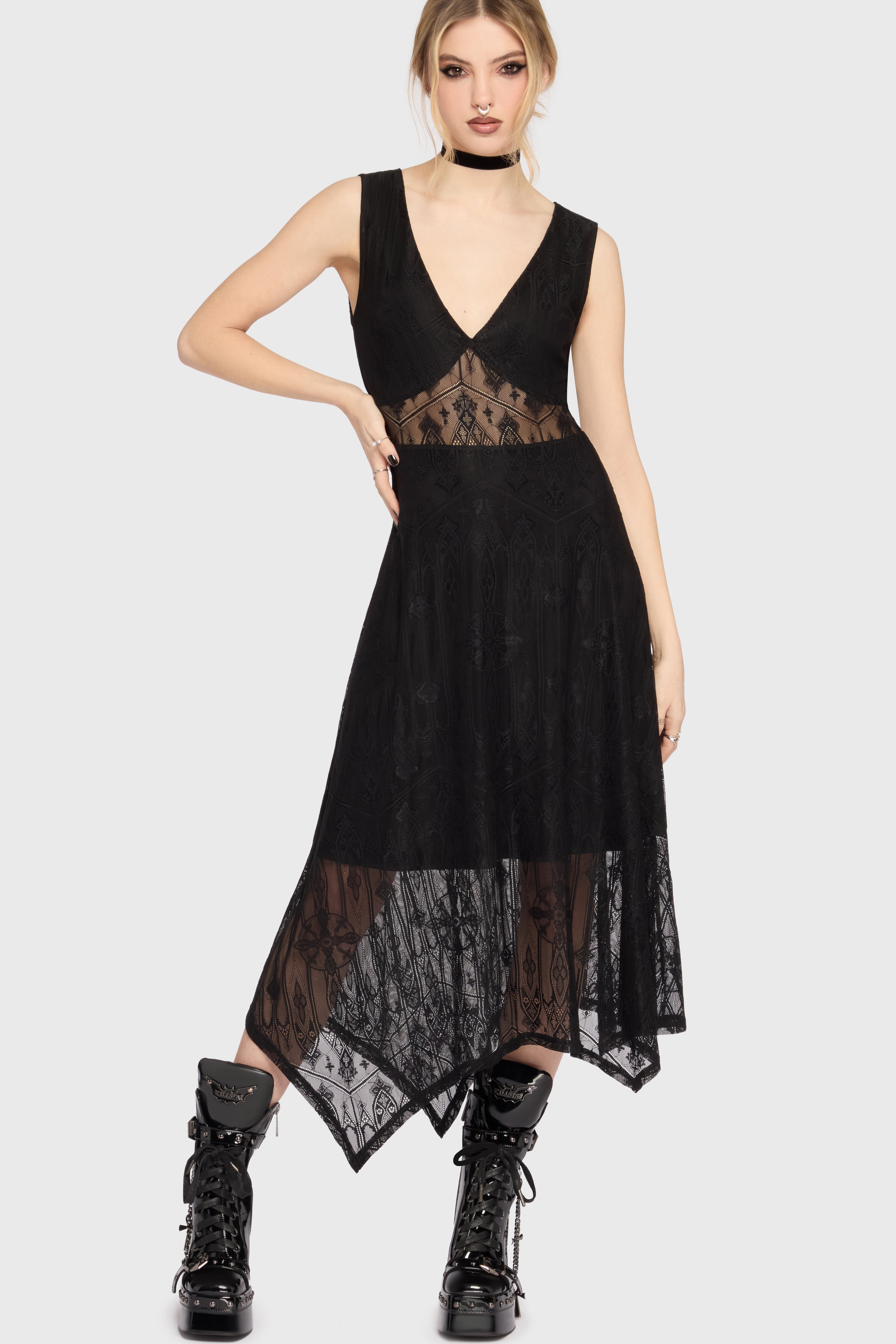 Vesper Wraith Midi Dress Killstar / Womens
