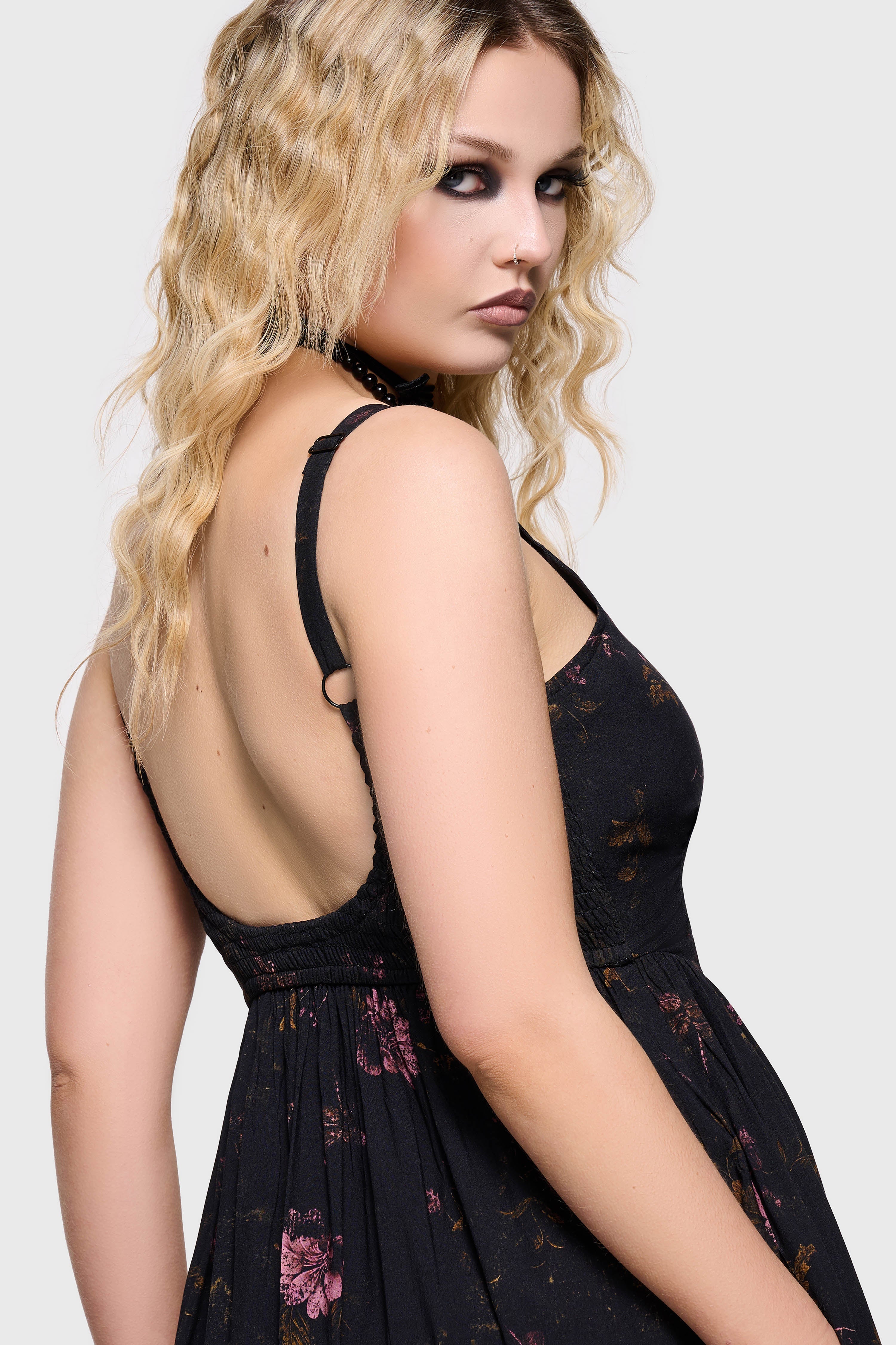Junniper Maxi Dress [BLACK/PINK] Killstar / Womens