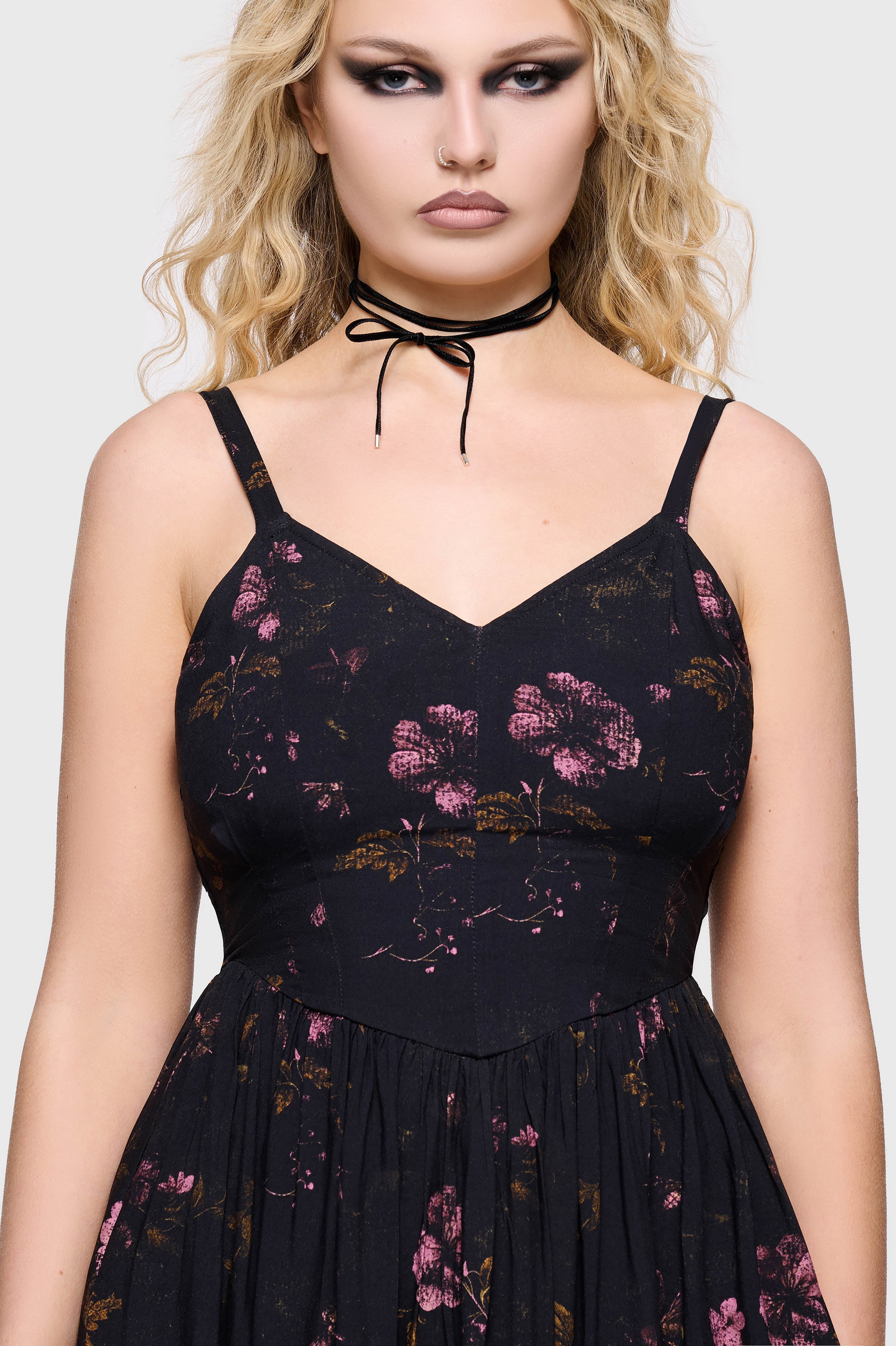 Junniper Maxi Dress [BLACK/PINK] Killstar / Womens