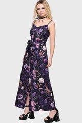 Cottage Chorus Maxi Dress [BLACK/PURPLE] Killstar / Womens
