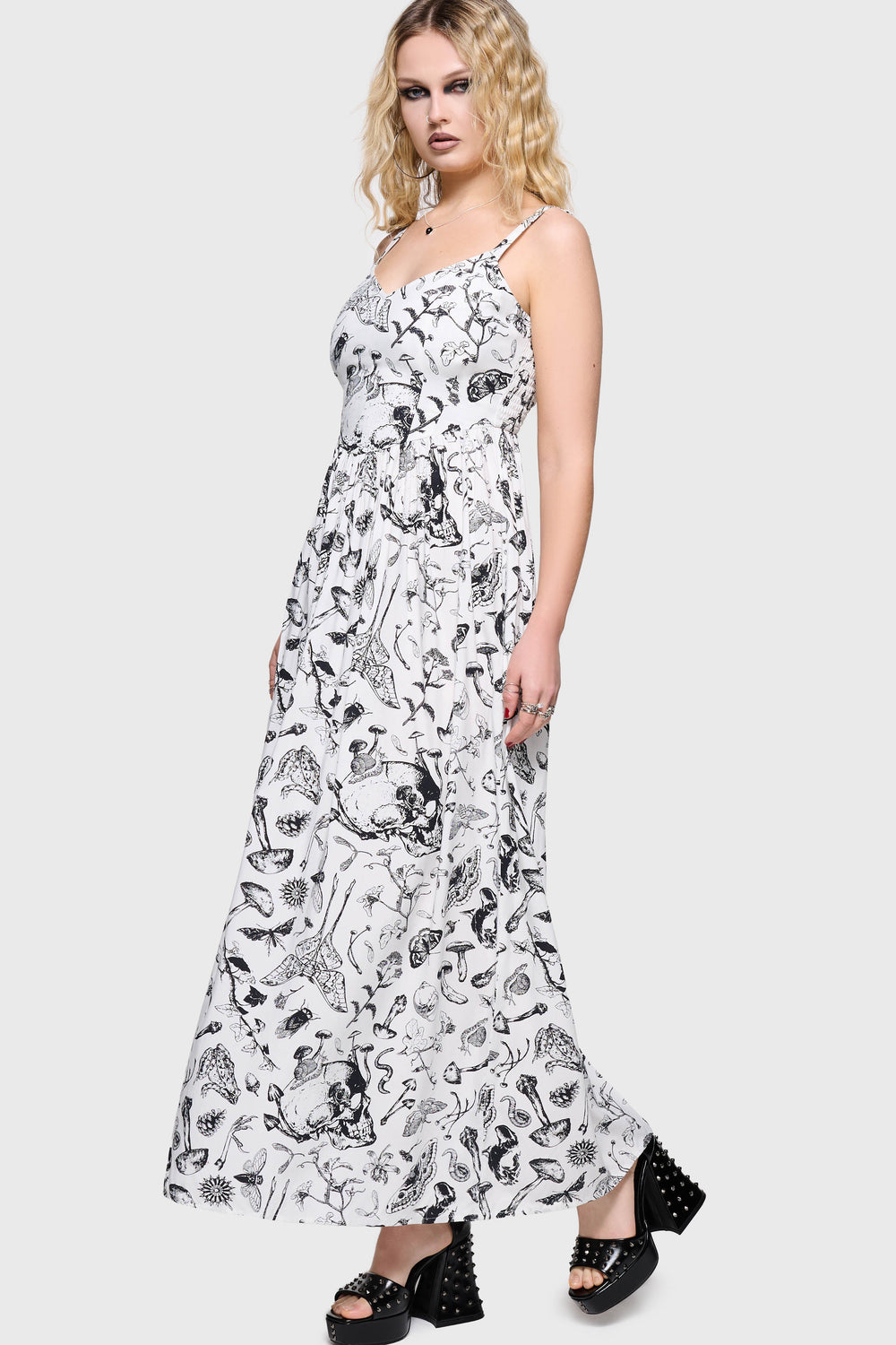 Junniper Maxi Dress [WHITE/BLACK] Killstar / Womens