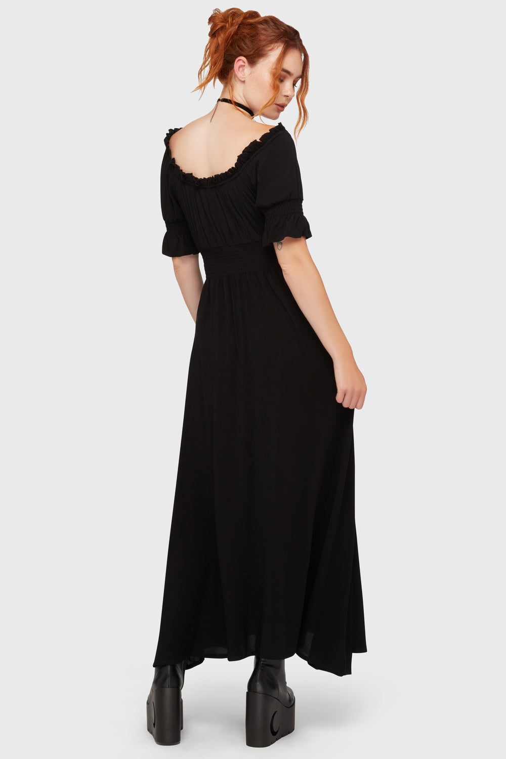 Jocasta Maxi Dress Short Sleeve [BLACK] Killstar / Womens