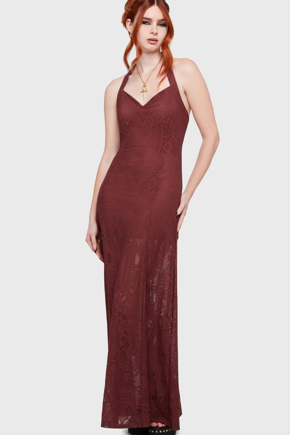 Lilith's Garden Maxi Dress [Burgundy] Killstar / Womens