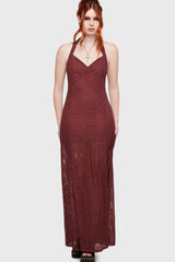 Lilith's Garden Maxi Dress [Burgundy] Killstar / Womens