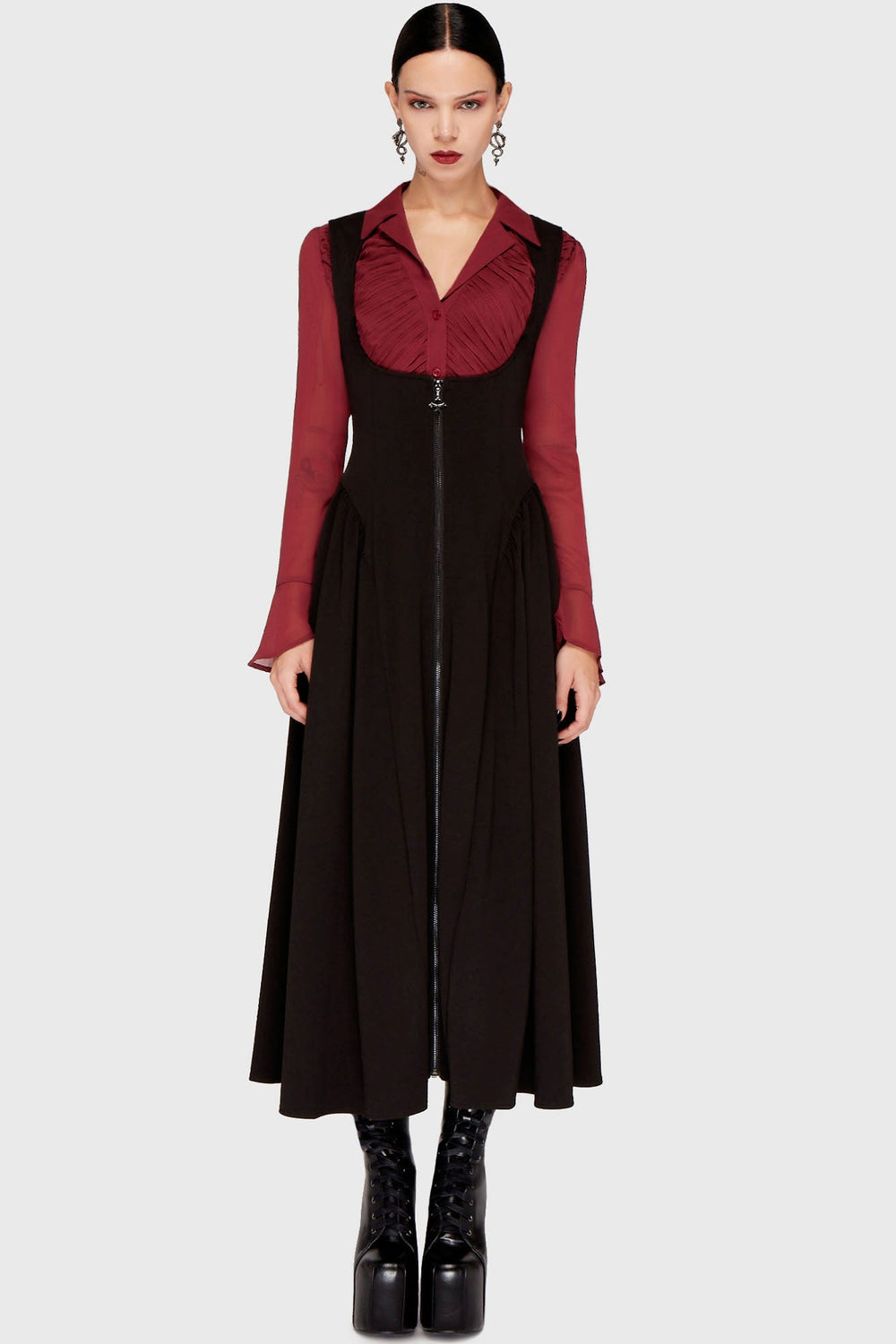 Dusk And Darkness Underbust Maxi Dress Killstar / Womens