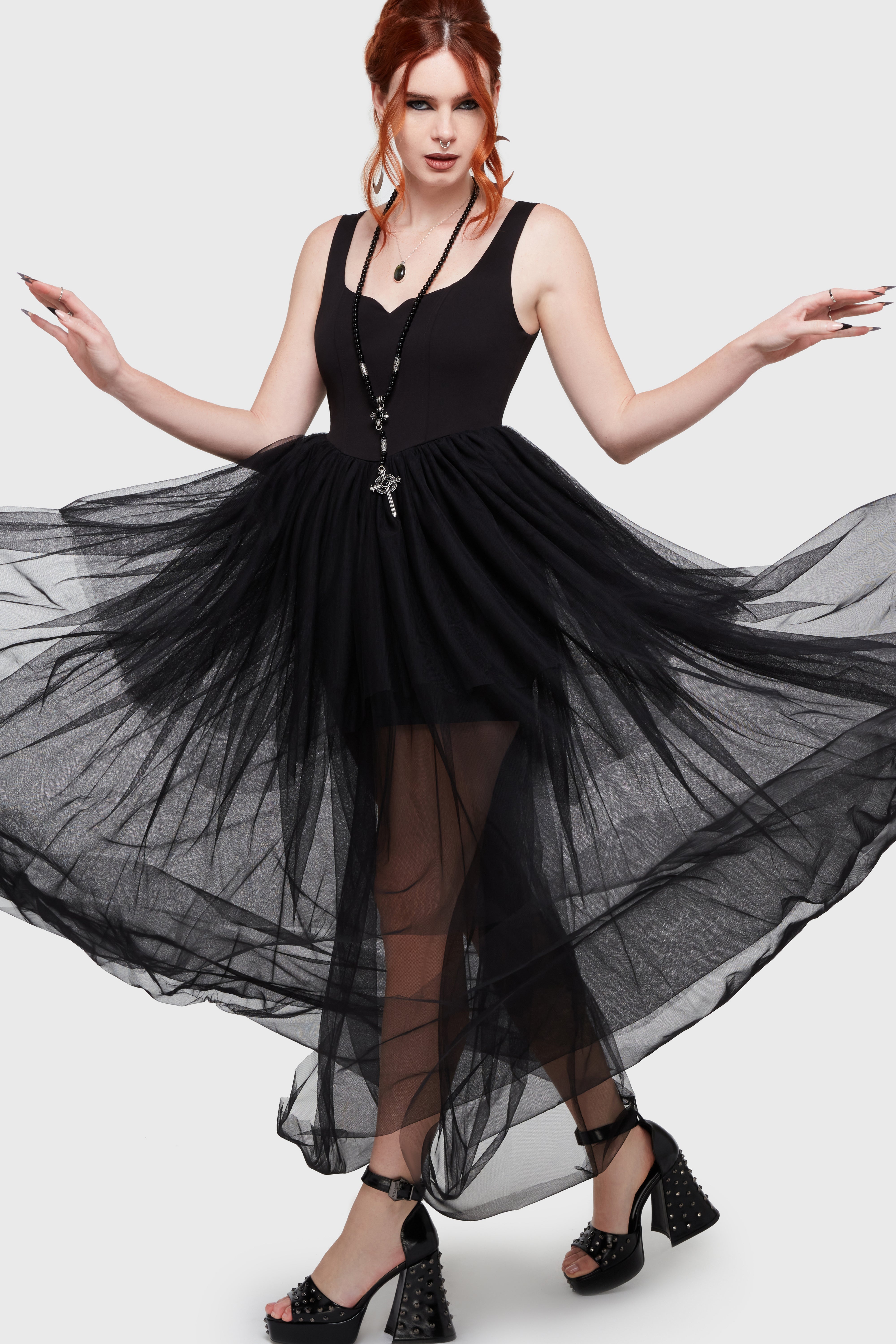 Under The Candle Light Maxi Dress [Black] Killstar / Womens
