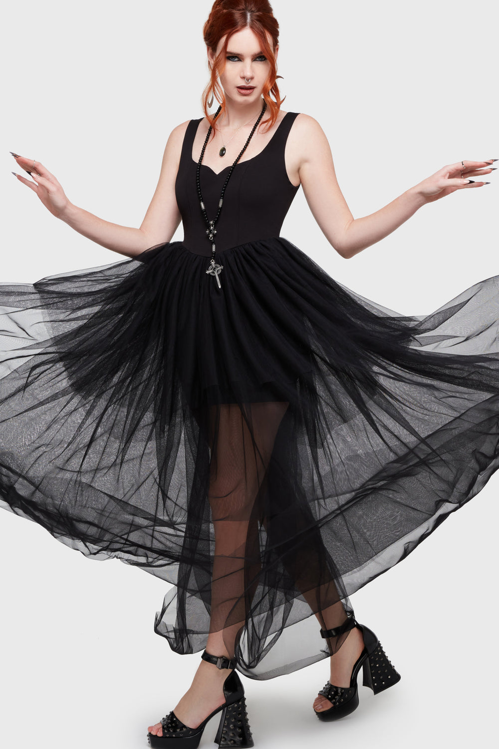 Under The Candle Light Maxi Dress [Black] Killstar / Womens