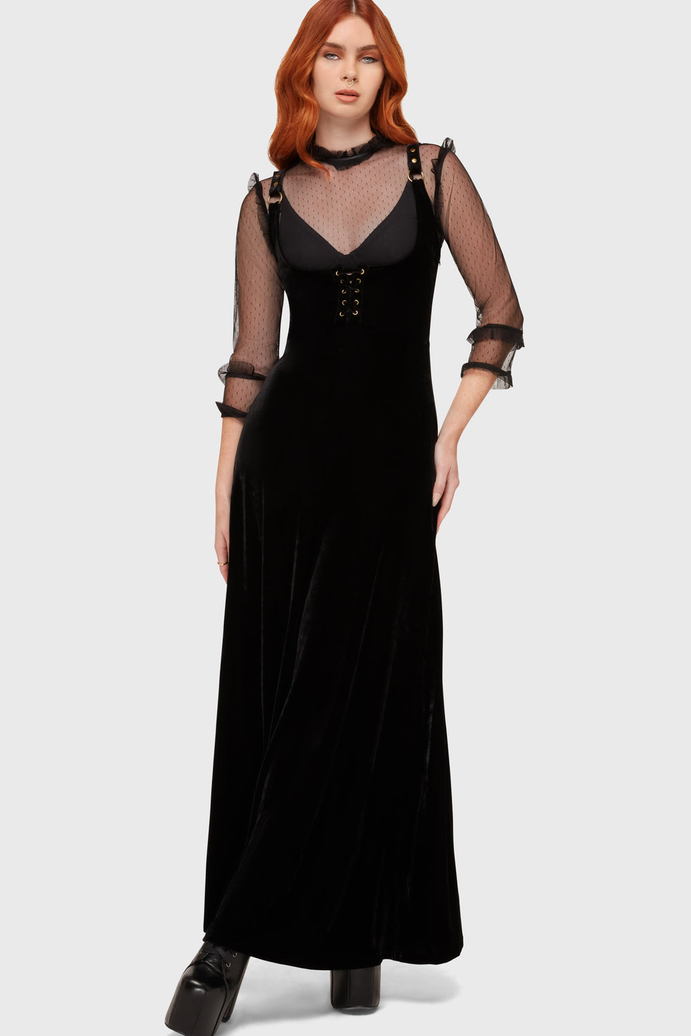 Veil Of Ashes Underbust Maxi Dress Killstar / Womens