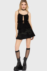 Gaia Adorned Tie Front Vest Top Killstar / Womens