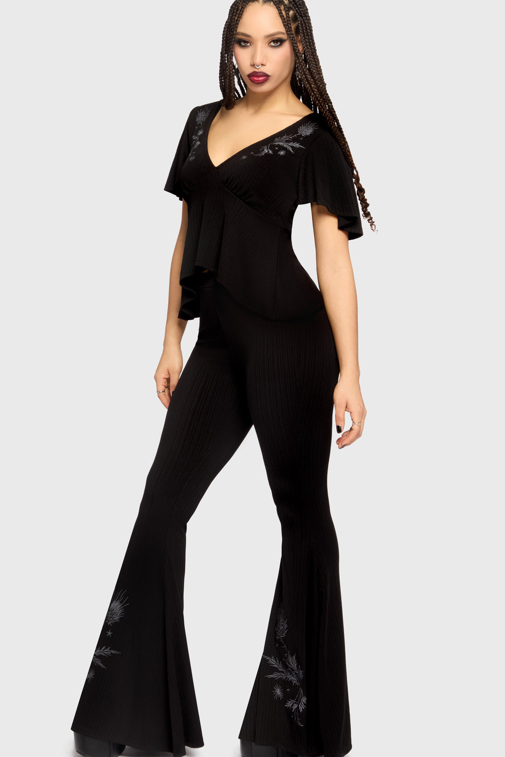 Thistina Embroidered Top Killstar / Womens