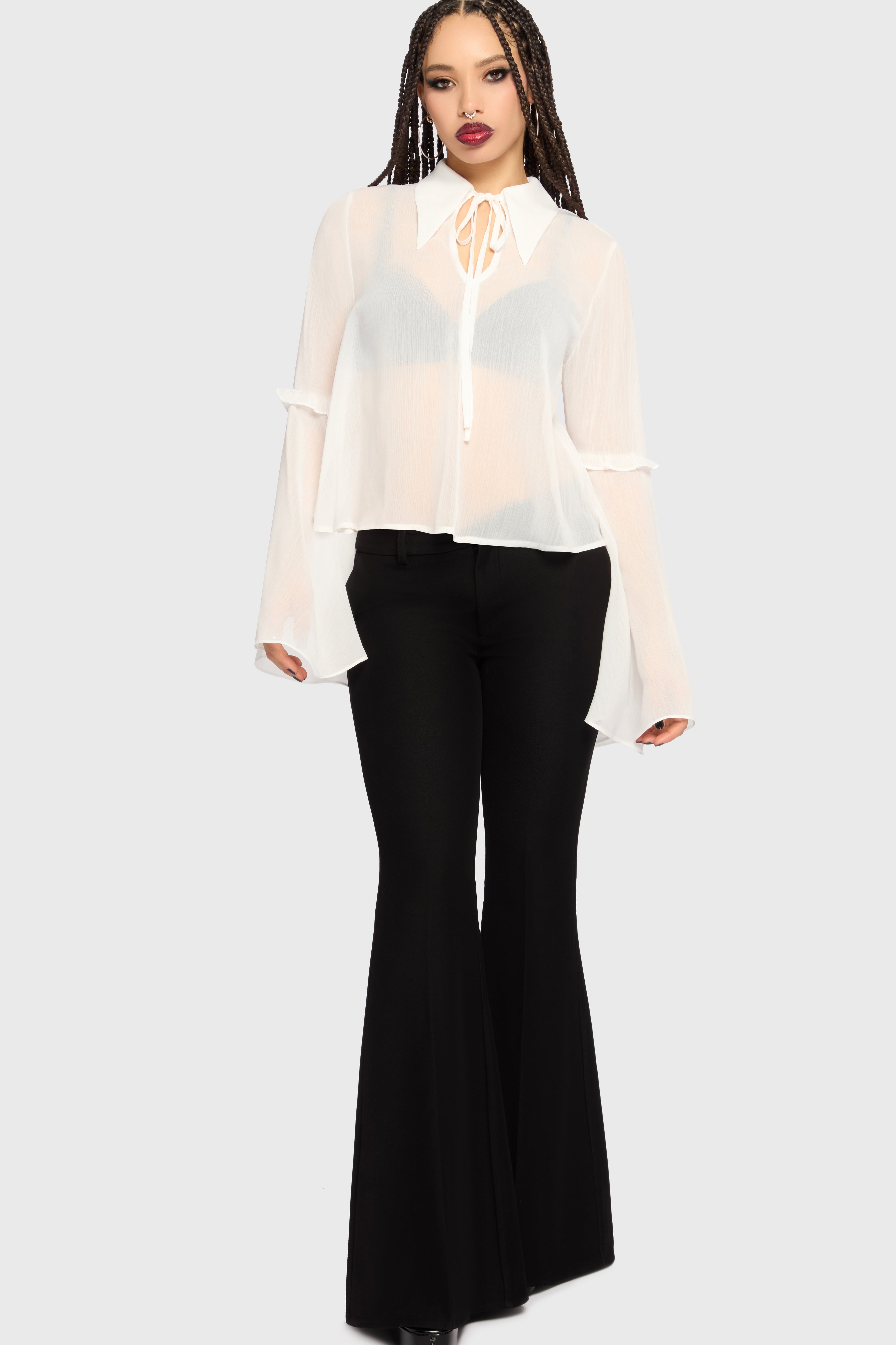 Fawnelle Flared Sleeve Shirt Killstar / Womens