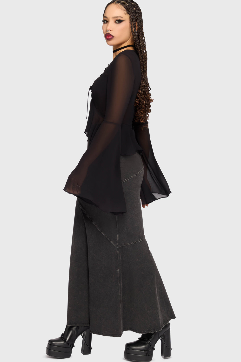 Gaia Adorned Long Sleeve Top Killstar / Womens