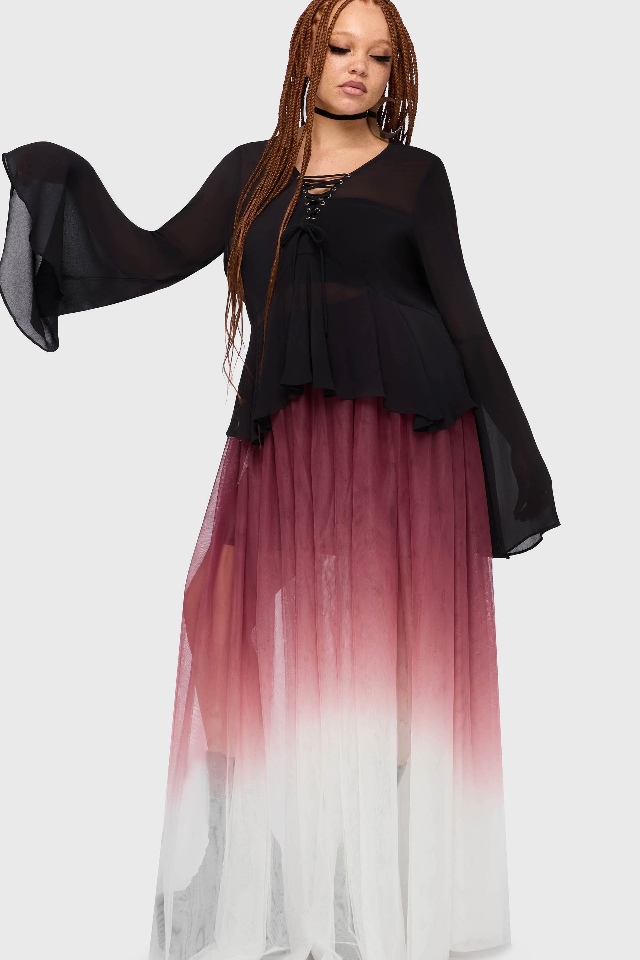 Gaia Adorned Long Sleeve Top Killstar / Womens