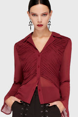 Evermore Eclipse Shirt [Burgundy] Killstar / Womens