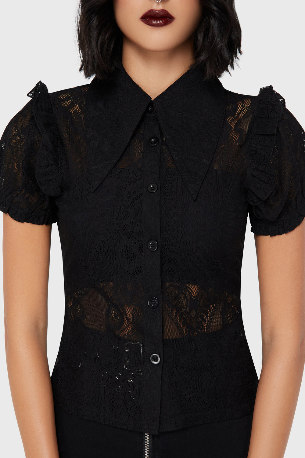 Vexina Lace Collar Blouse Killstar / Womens