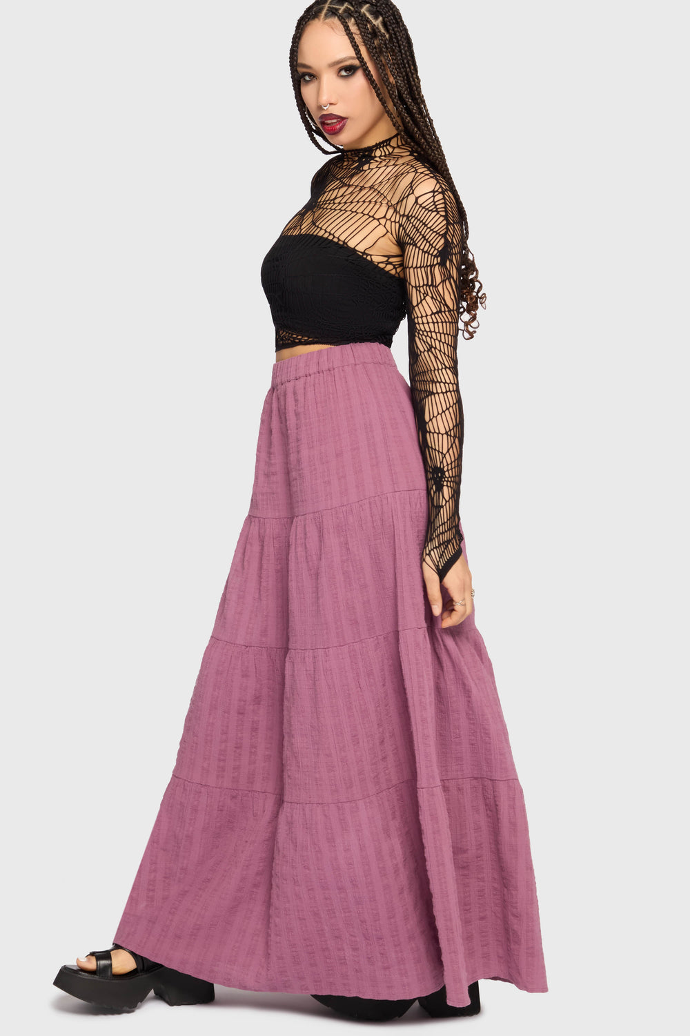 Gaia Adorned Textured Maxi Skirt Killstar / Womens