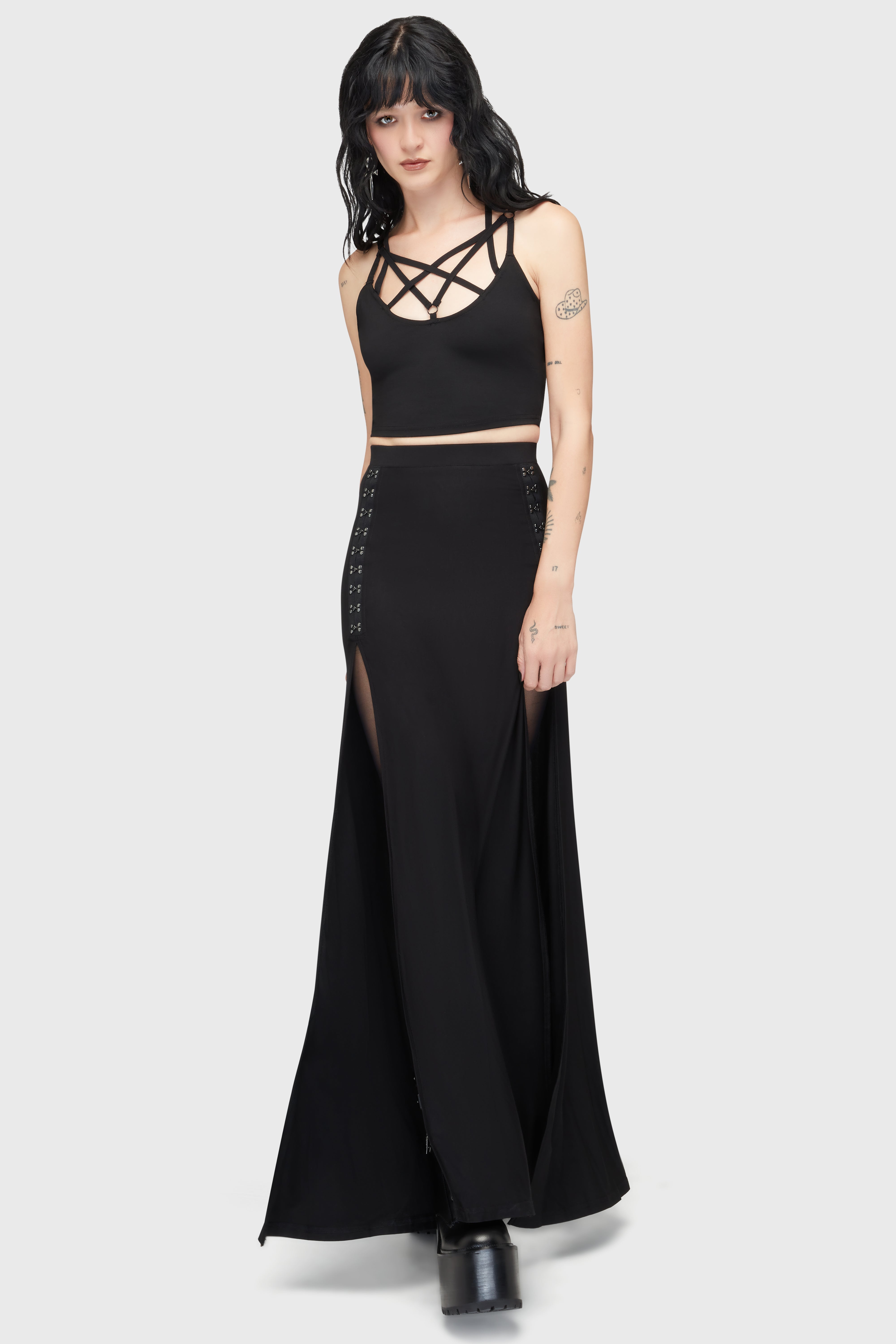 Snarl Maxi Skirt Killstar / Womens
