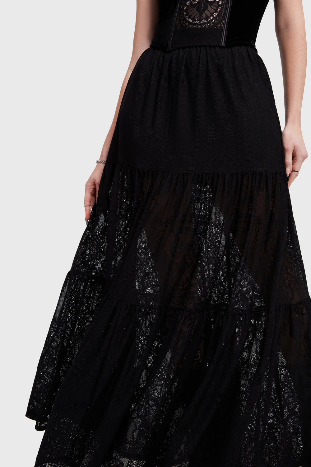 Kiss Of Night Maxi Skirt Killstar / Womens