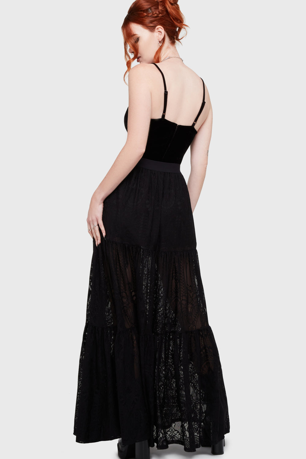 Kiss Of Night Maxi Skirt Killstar / Womens