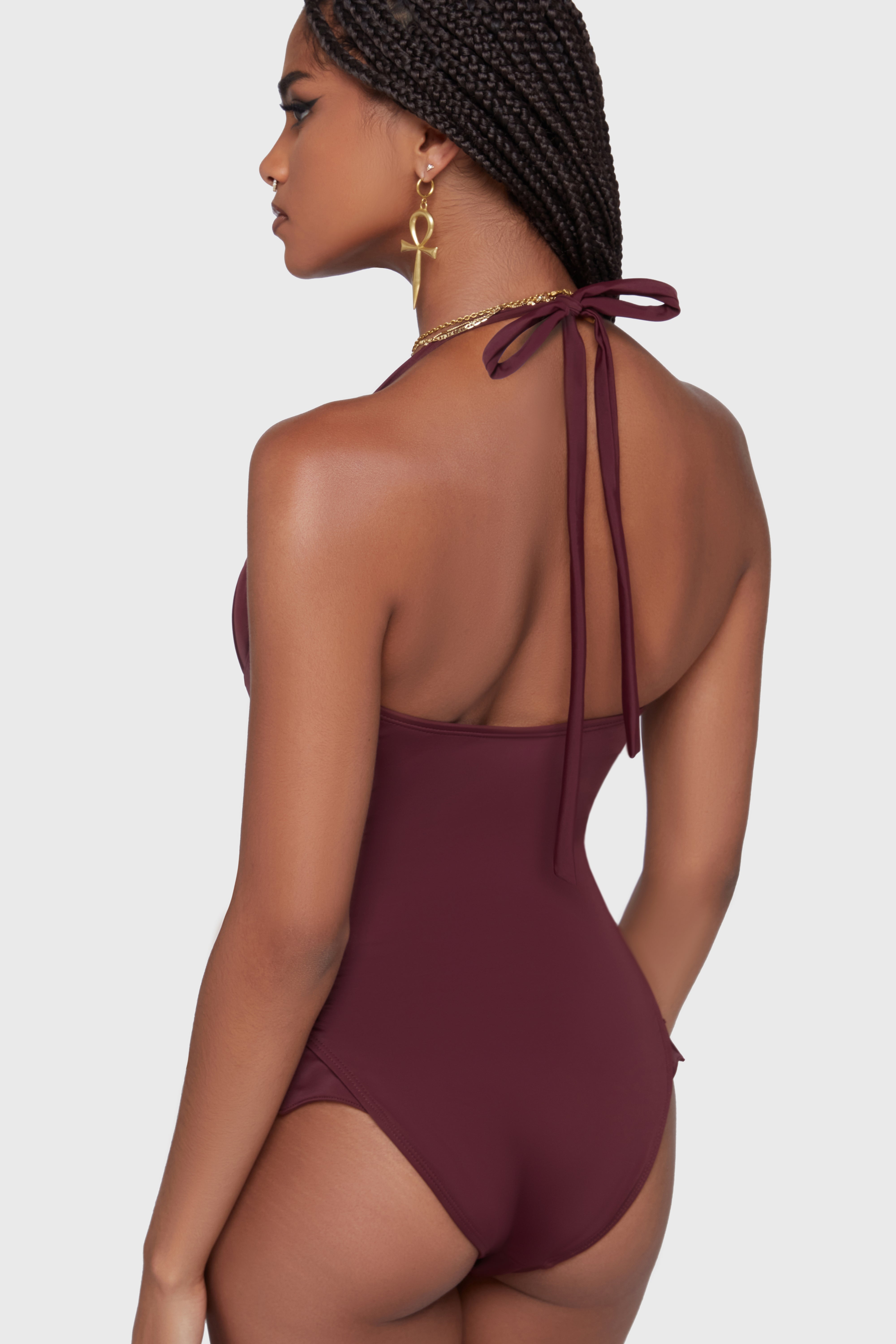 Sonar Splash Swimsuit [Burgundy] Killstar / Womens