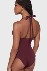 Sonar Splash Swimsuit [Burgundy] Killstar / Womens