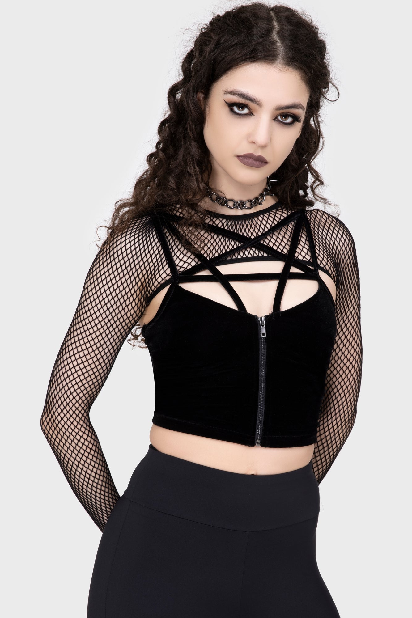 Bite Me Fishnet Bolero [B] Killstar / Womens
