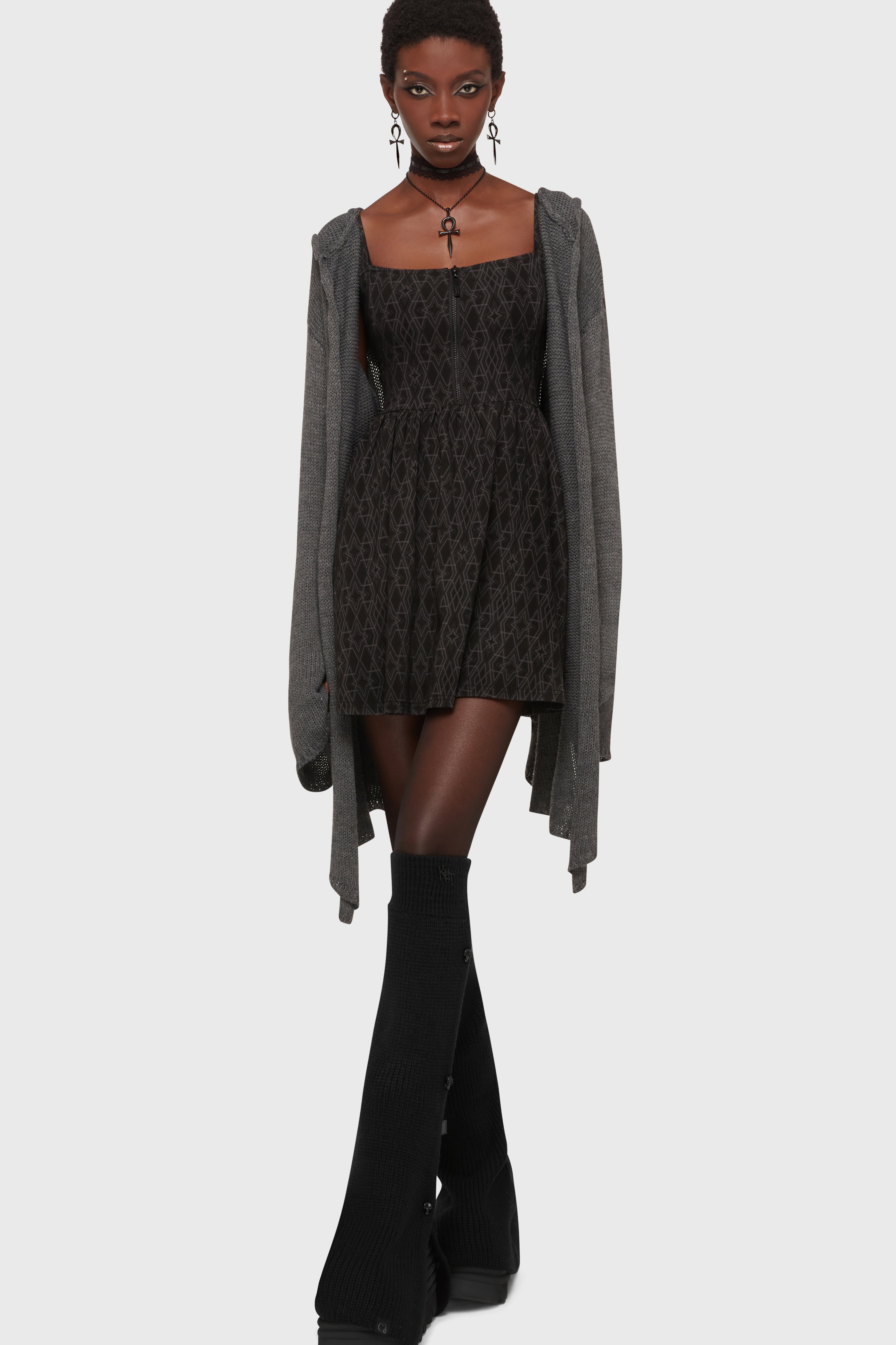 Forget Wishing Knit Cardigan [Grey] Killstar / Womens