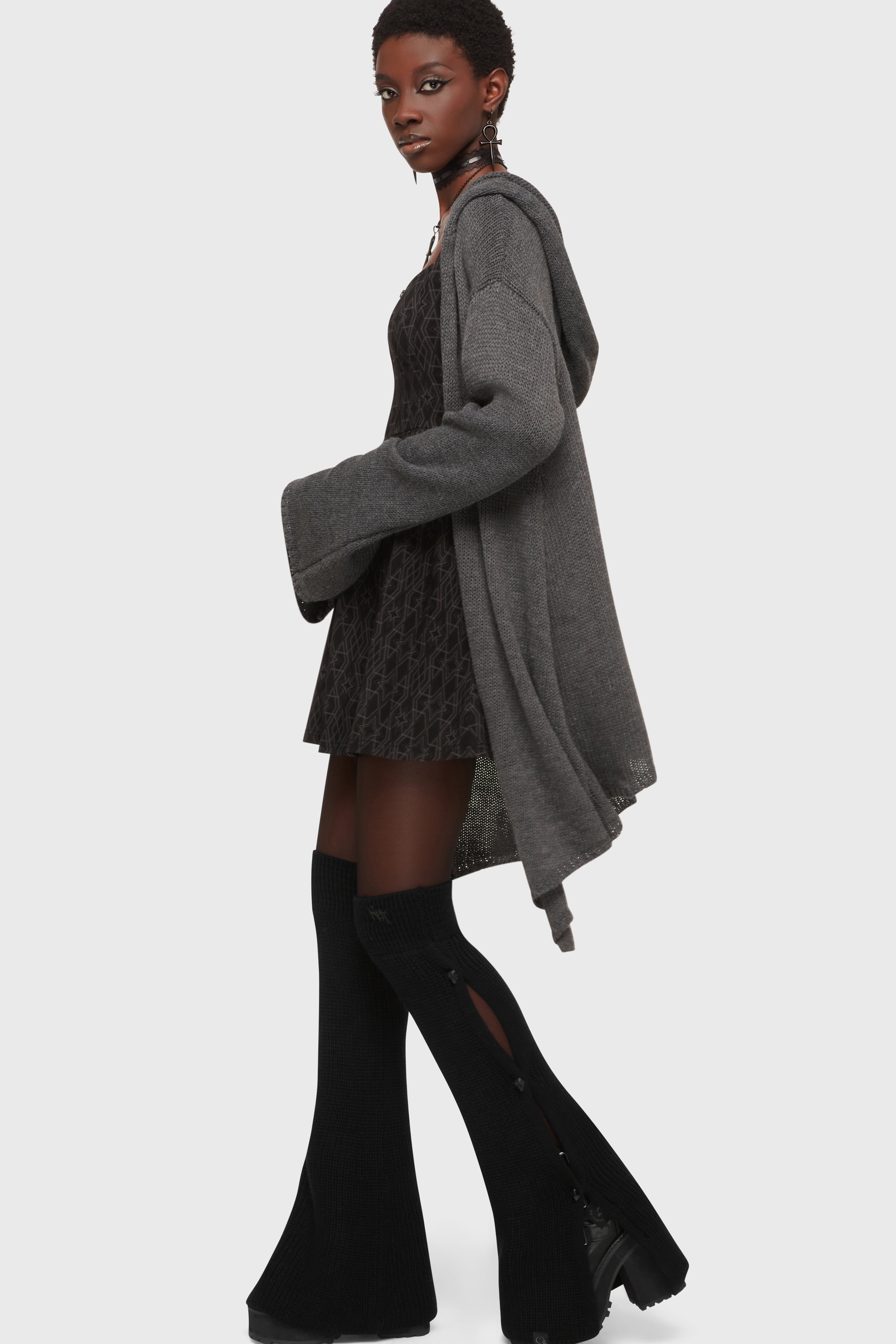 Forget Wishing Knit Cardigan [Grey] Killstar / Womens