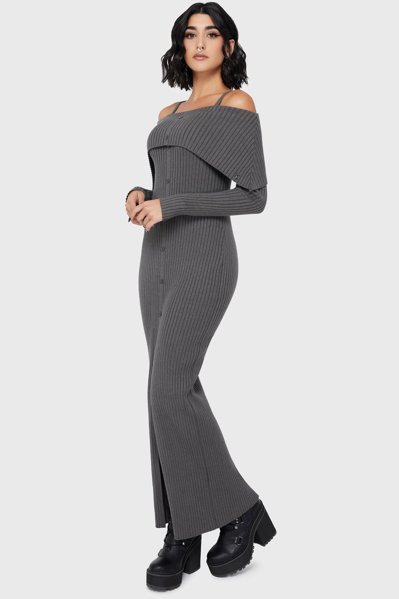 Dusk Empress Dress [Grey] Killstar / Womens