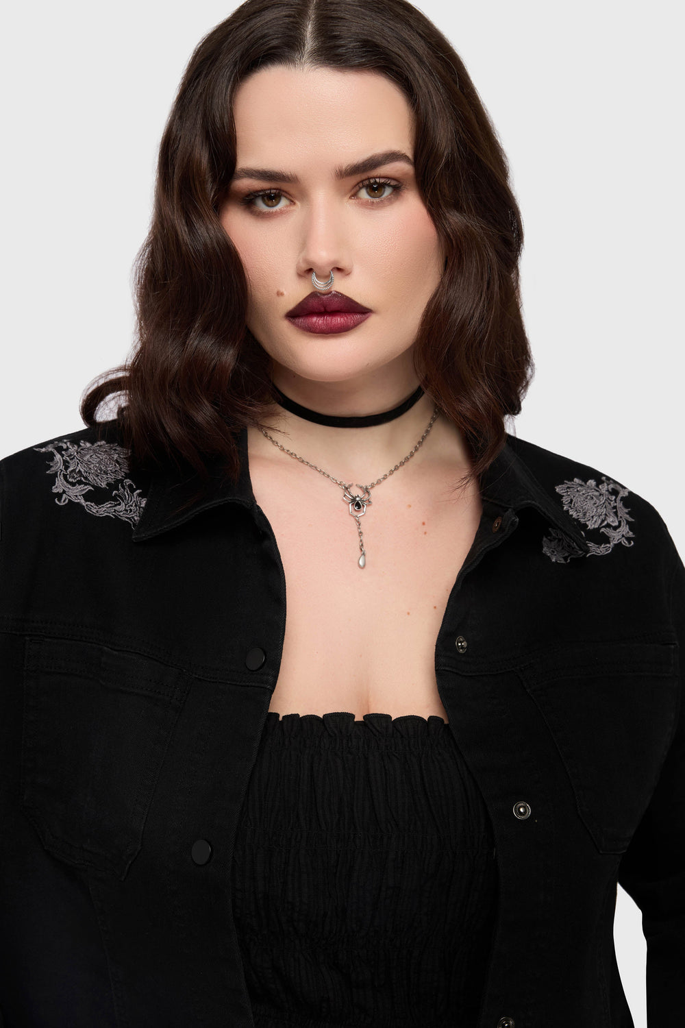 Gaia Adorned Embroidered Jacket Killstar / Womens