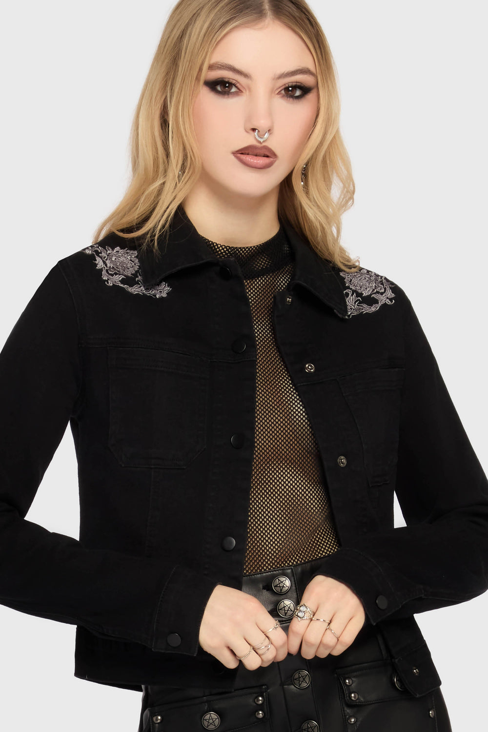 Gaia Adorned Embroidered Jacket Killstar / Womens