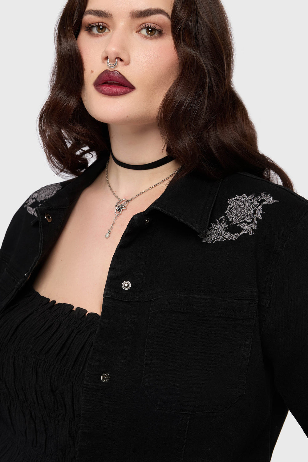 Gaia Adorned Embroidered Jacket Killstar / Womens