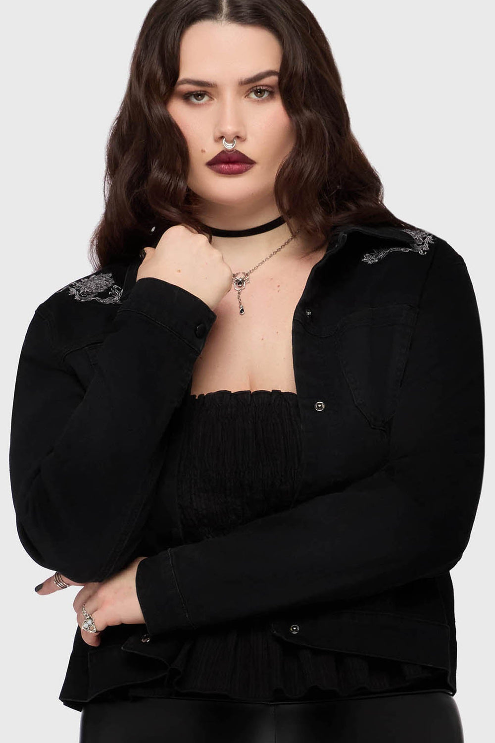 Gaia Adorned Embroidered Jacket Killstar / Womens